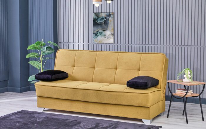 Разтегателен триместен диван "Tulip" Yellow