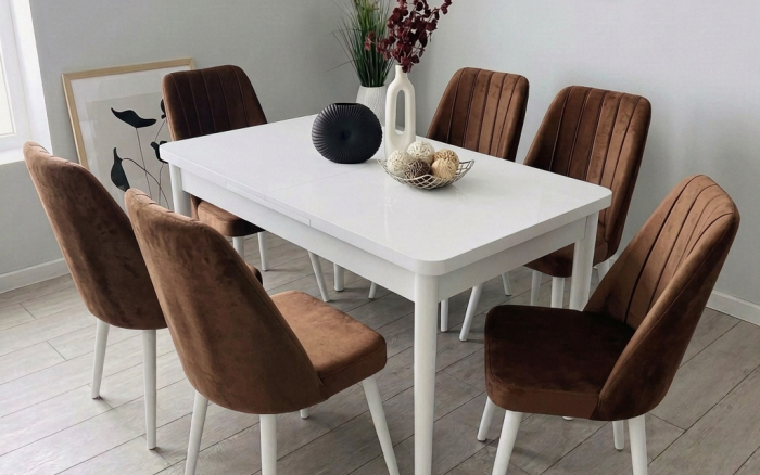 Трапезен комплект "MDF" Kare Kafe + 6 стола